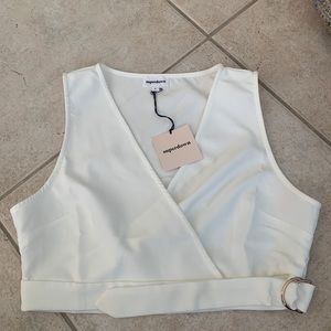 NEW WITH TAGS Superdown cropped white tank top